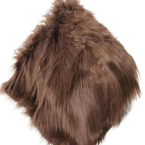 Chocolate Brown Shaggy Long Pile Faux Fur Fabric (4")