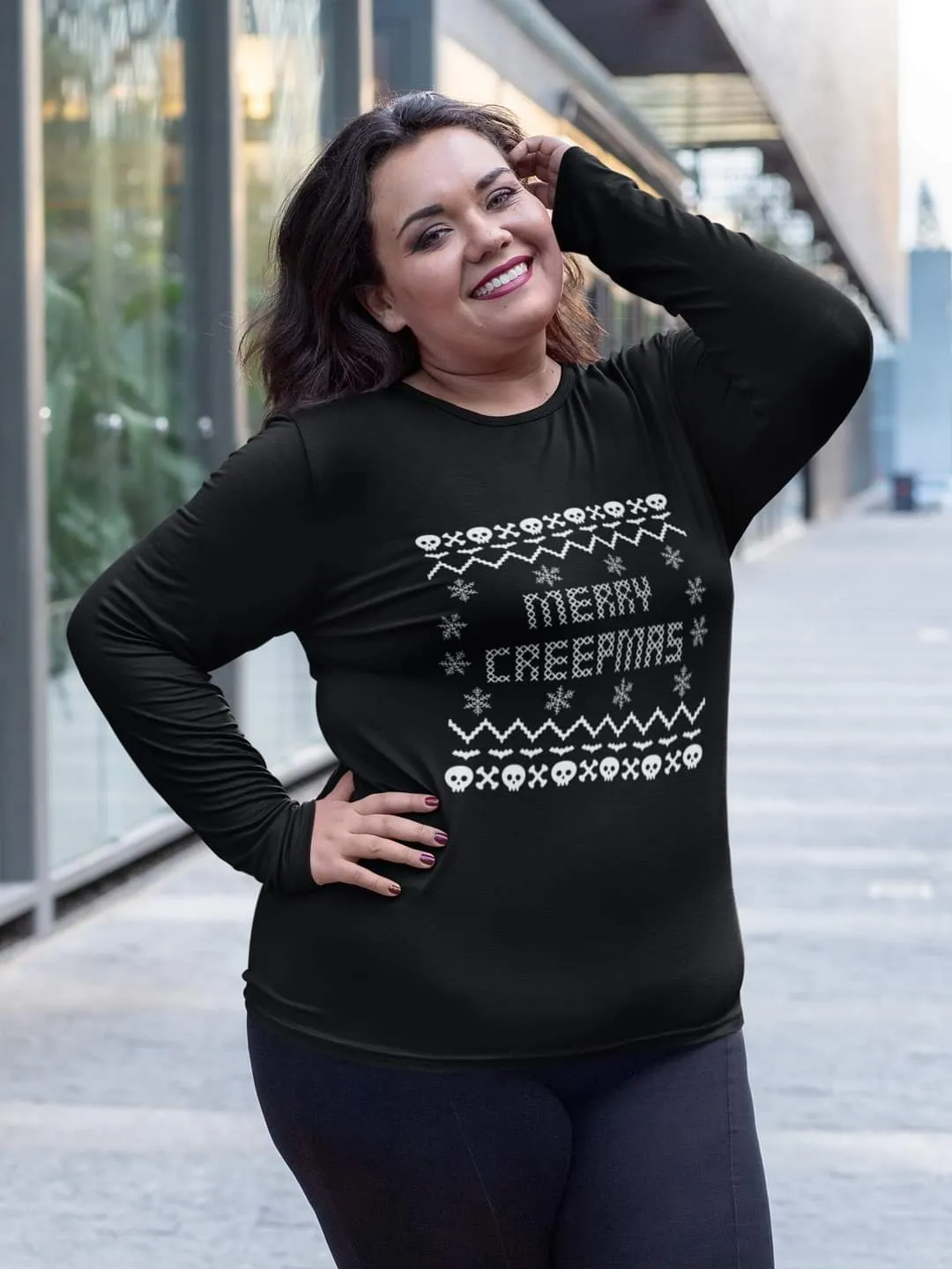 Christmas Merry Creepmas Ugly Sweater Tee - Unisex Shirt