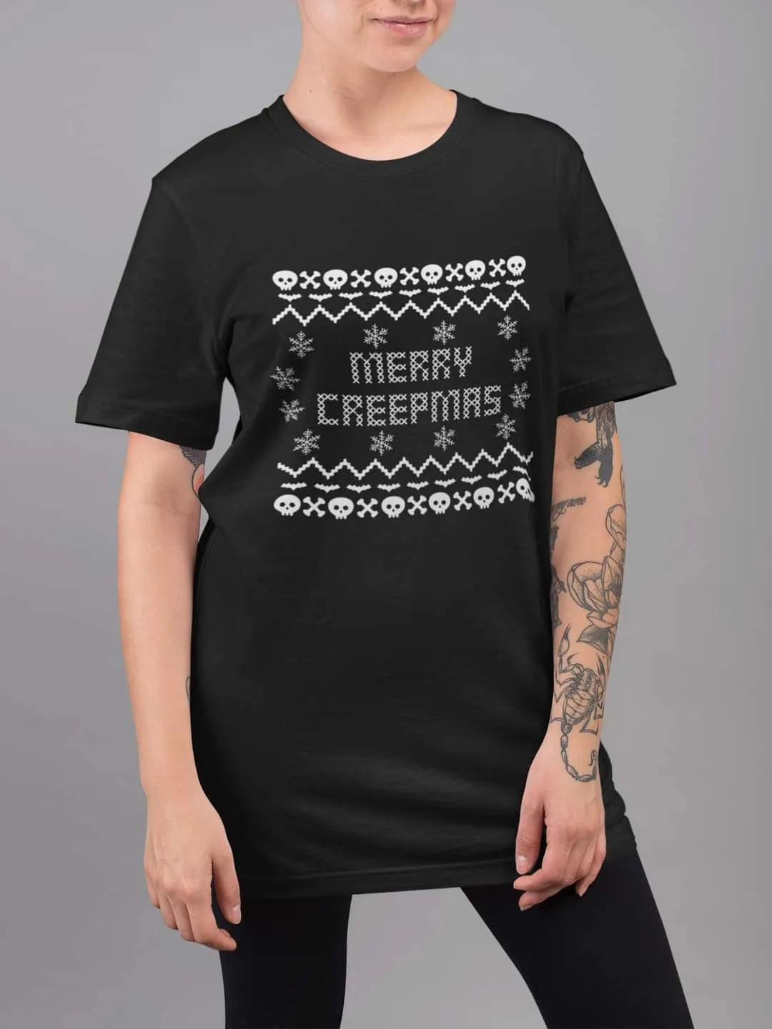 Christmas Merry Creepmas Ugly Sweater Tee - Unisex Shirt