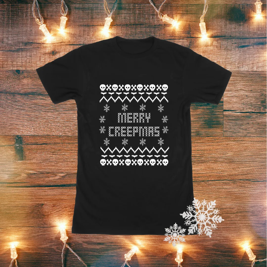 Christmas Merry Creepmas Ugly Sweater Tee - Unisex Shirt