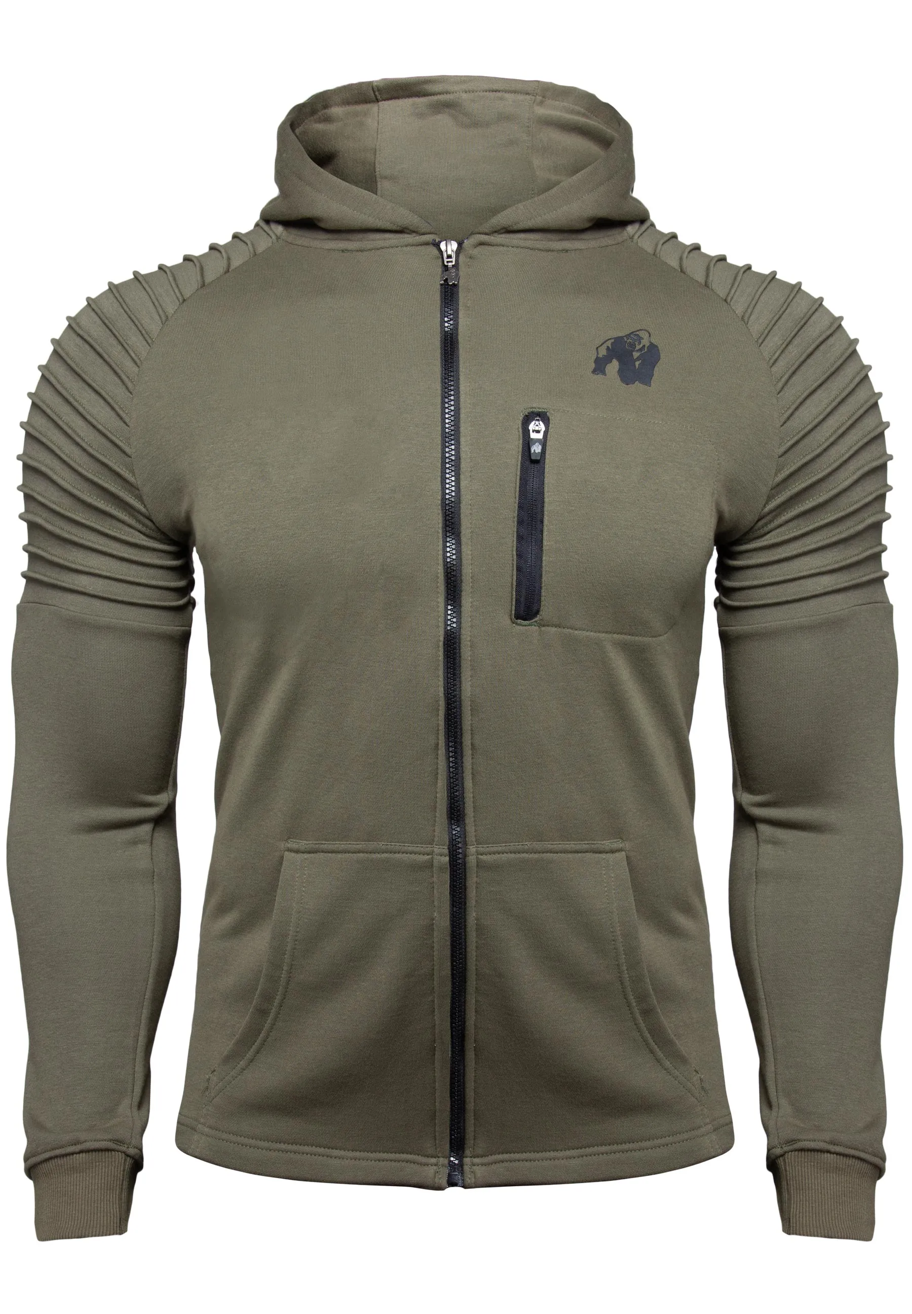 Delta Zipped Hoodie - Army Green