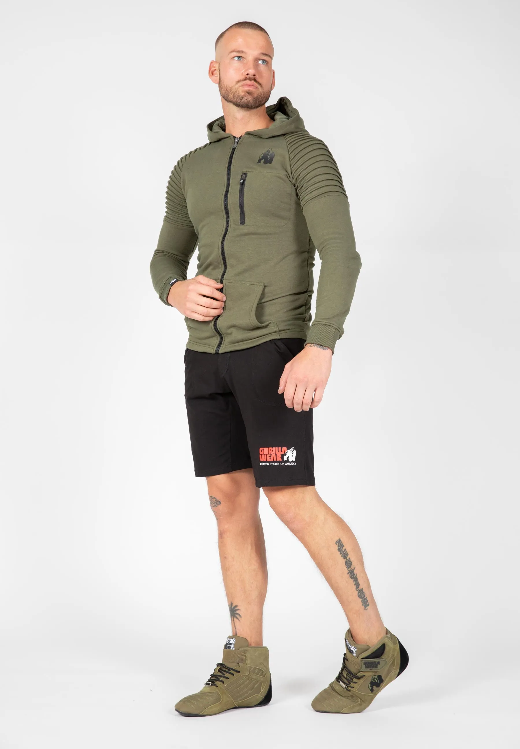 Delta Zipped Hoodie - Army Green