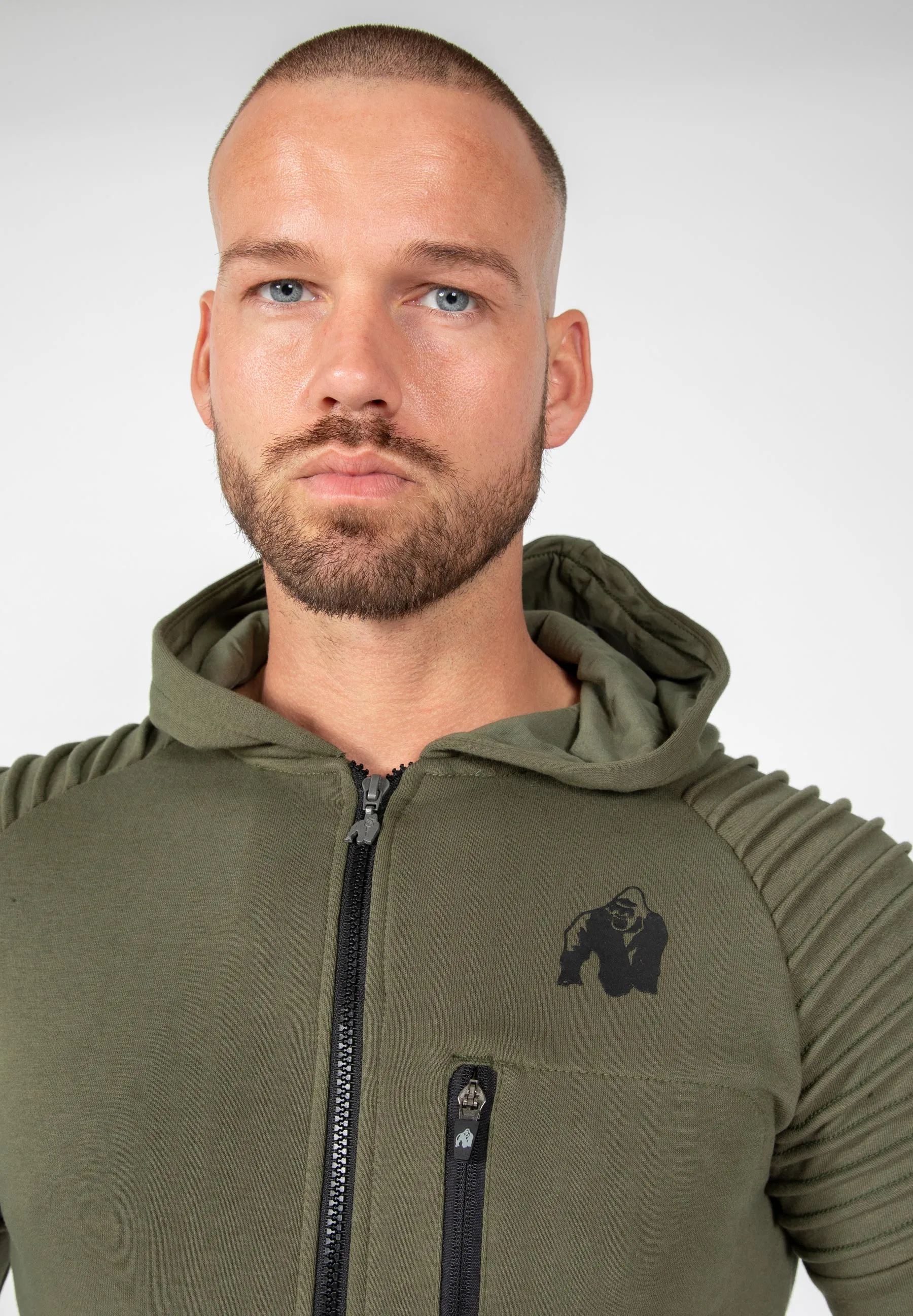 Delta Zipped Hoodie - Army Green