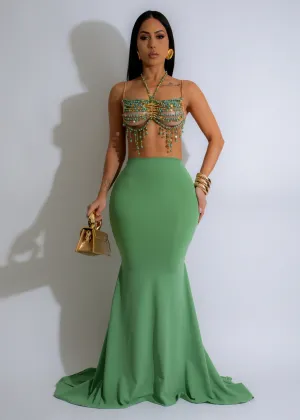 Diva Exclusive Mermaid Skirt Green