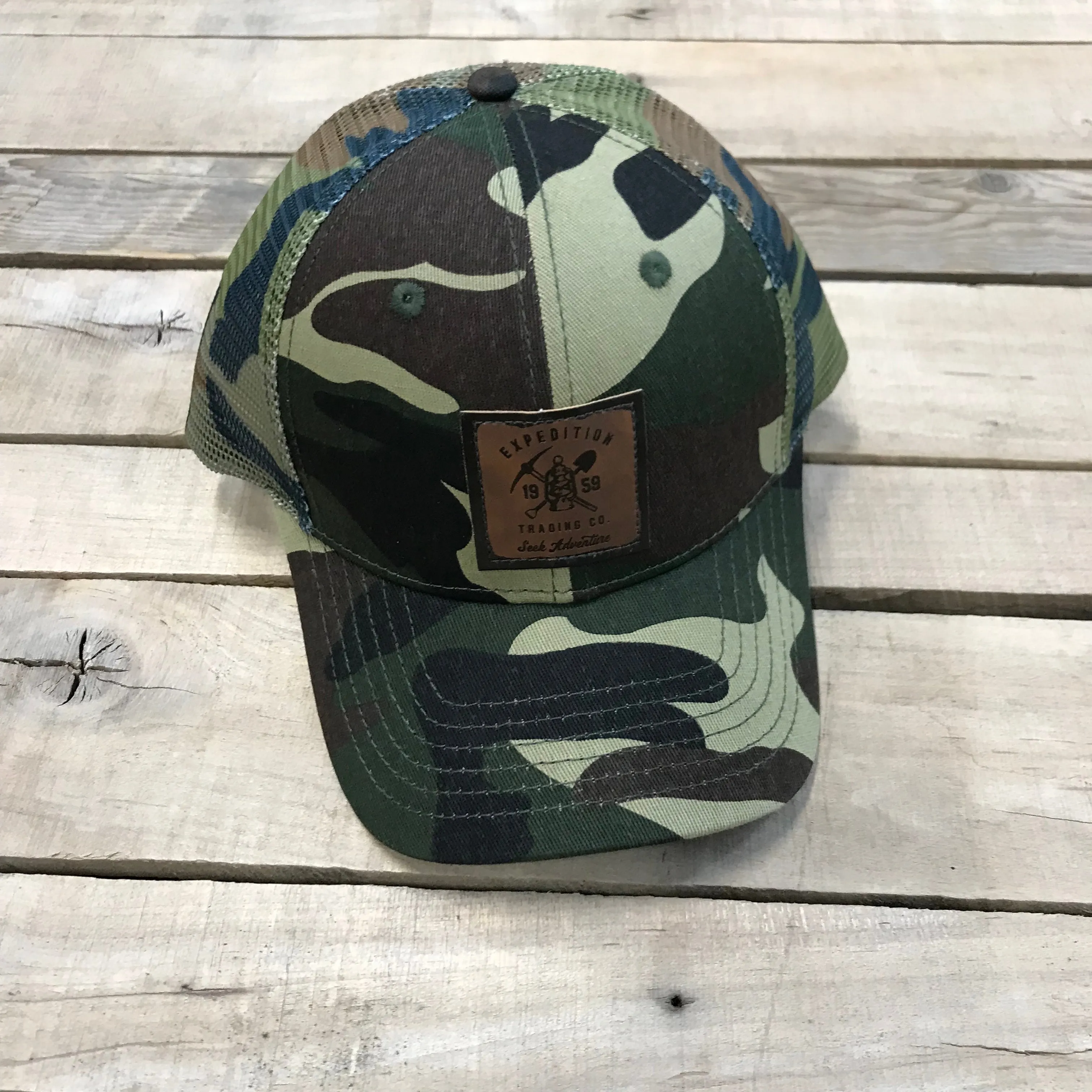 Expedition Leather Patch Trucker Hats