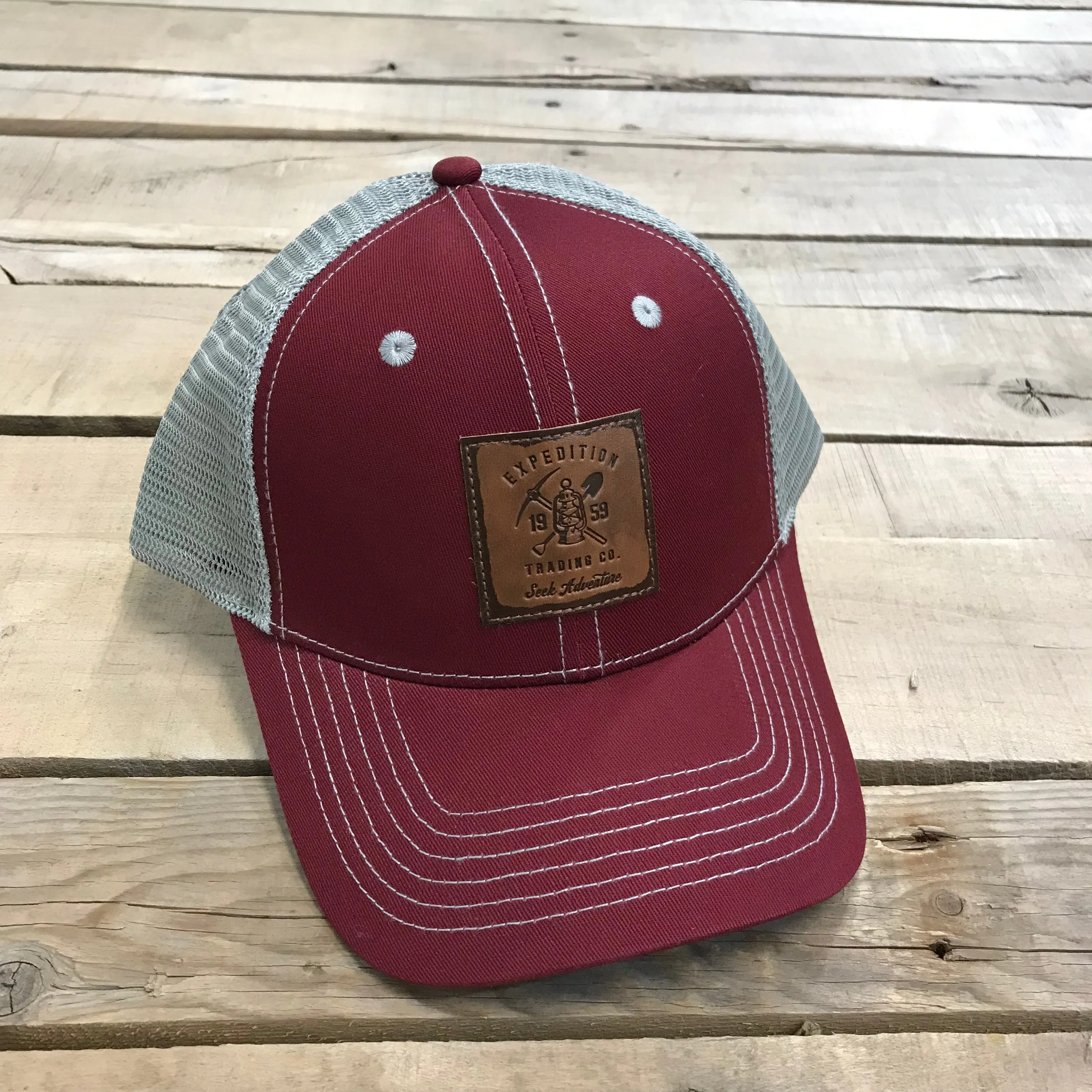 Expedition Leather Patch Trucker Hats