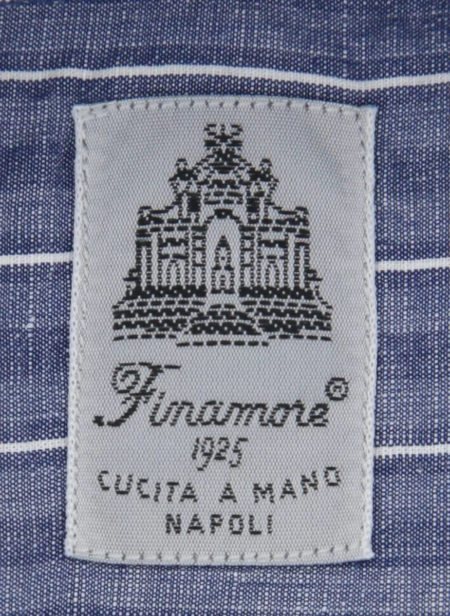 Finamore Napoli Blue Shirt - Extra Slim