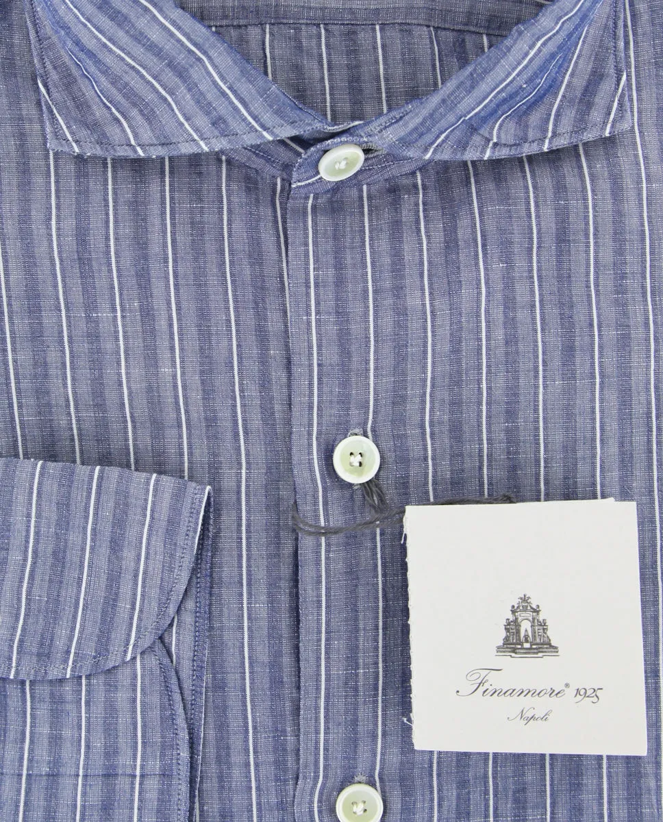 Finamore Napoli Blue Shirt - Extra Slim