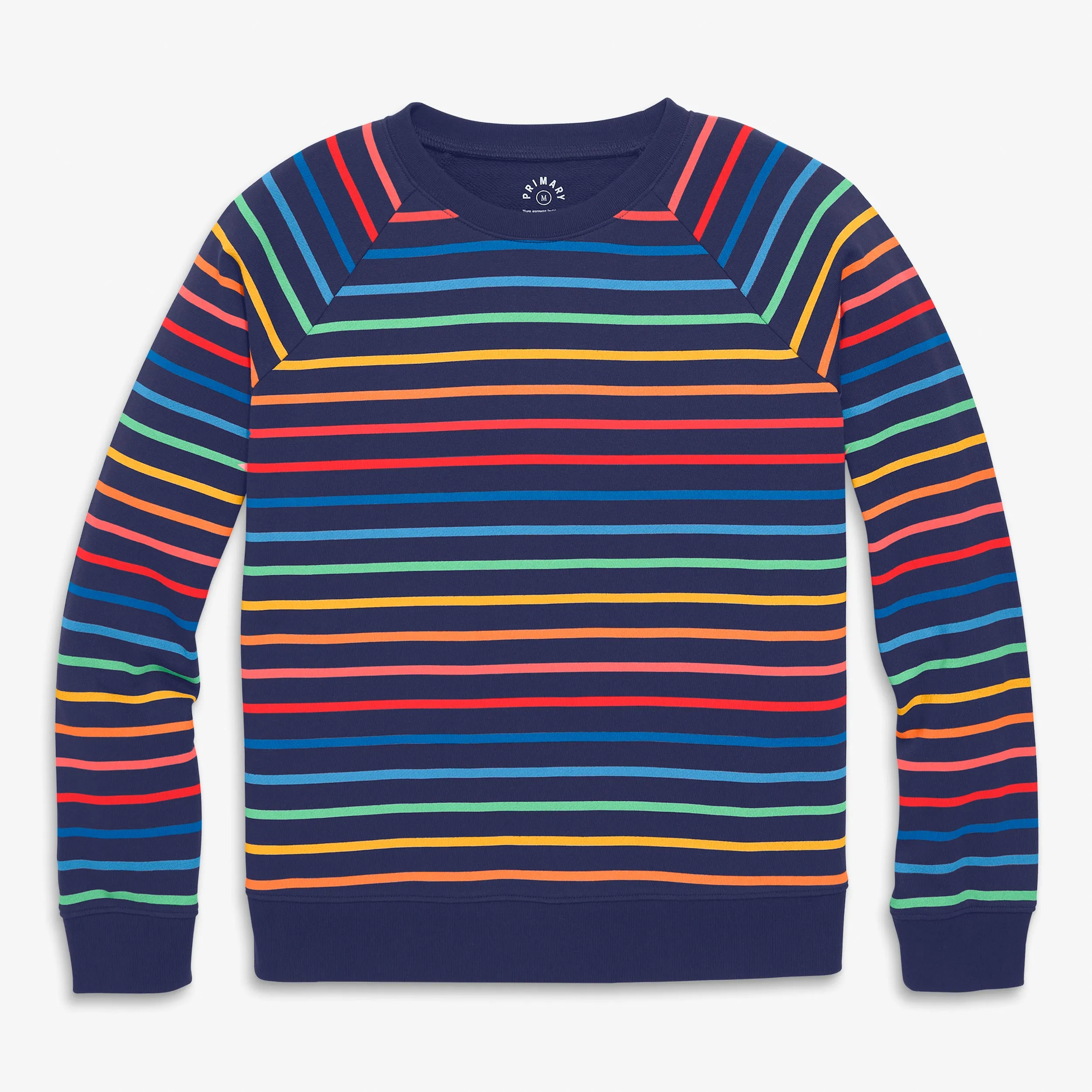 Fit 1 grown-ups sweatshirt in sunrise rainbow stripe