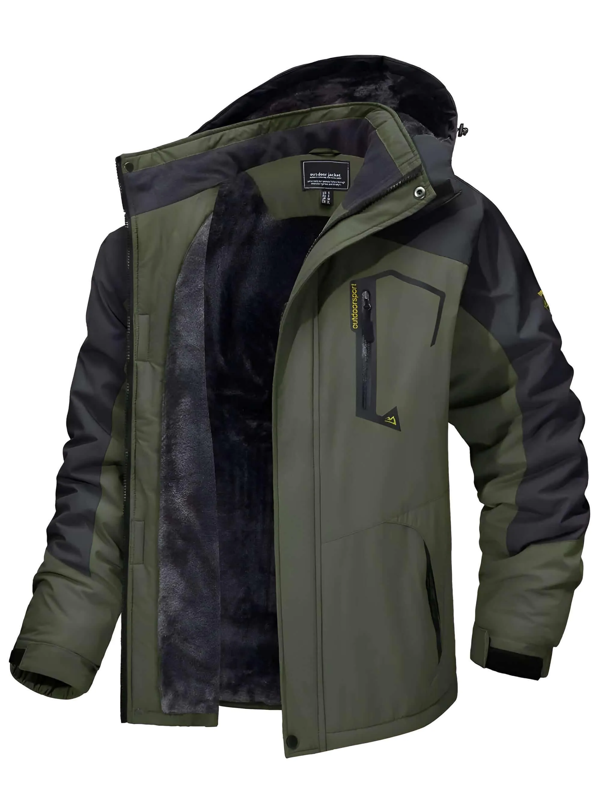 Fleece Lined Men's Mountaineering Hooded Jackets - 14 Colors!