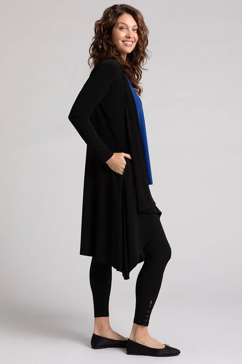 Flutter Duster Cardigan | Black