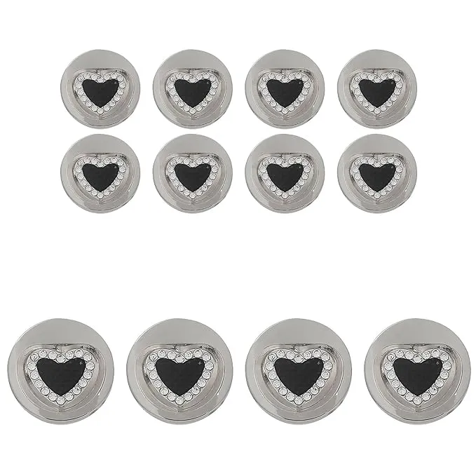 Gold Metal Buttons with Heart Centers(8 Small   4 Big)