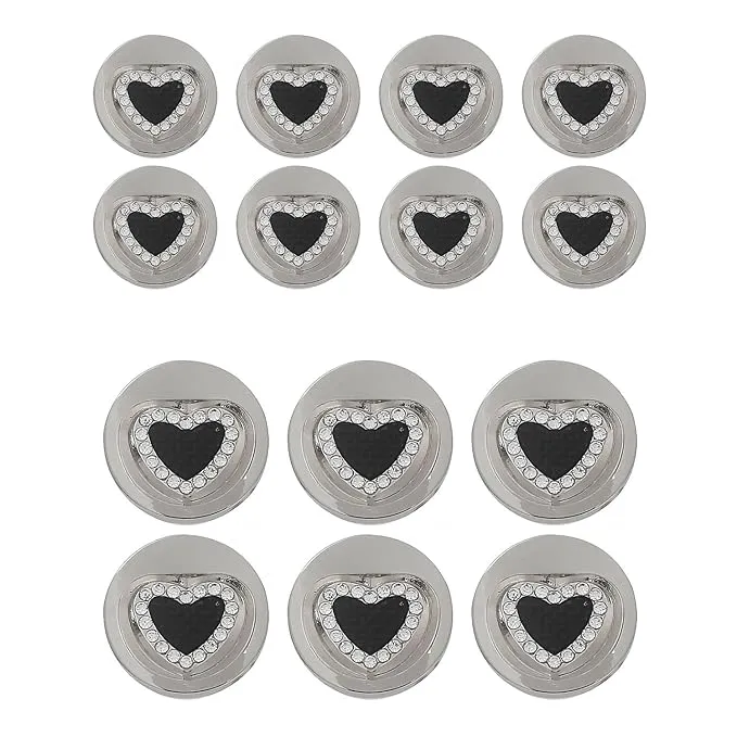 Gold Metal Buttons with Heart Centers(8 Small   4 Big)