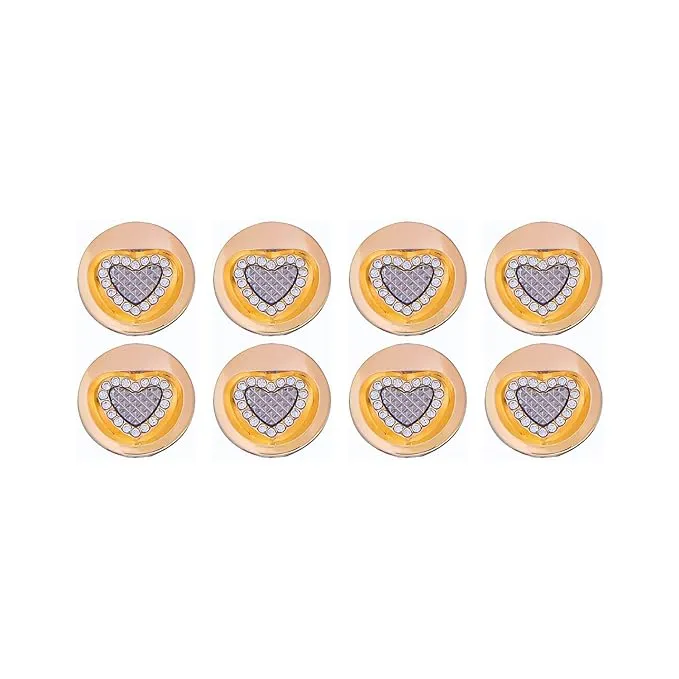 Gold Metal Buttons with Heart Centers(8 Small   4 Big)