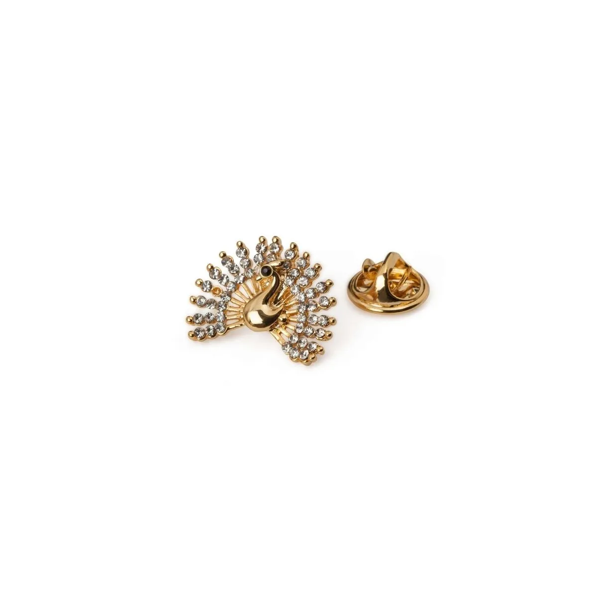 Gold Peacock Lapel Pin