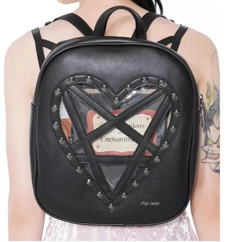 Heart-Shaped Punk Backpack