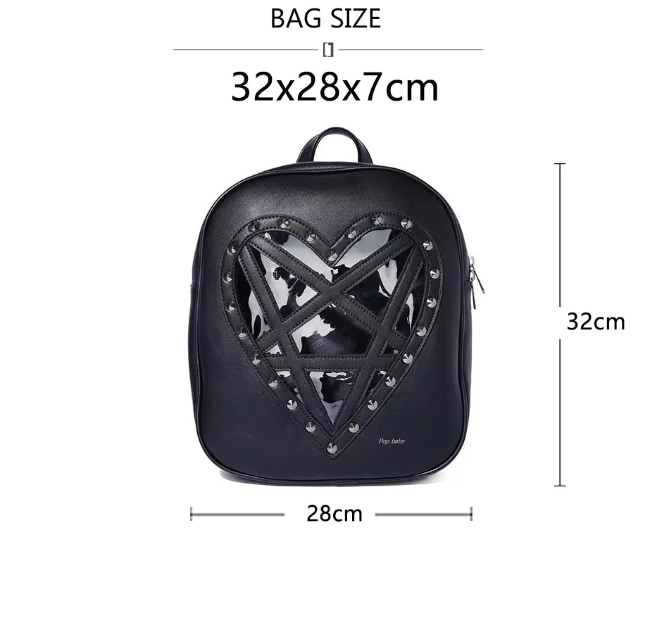 Heart-Shaped Punk Backpack