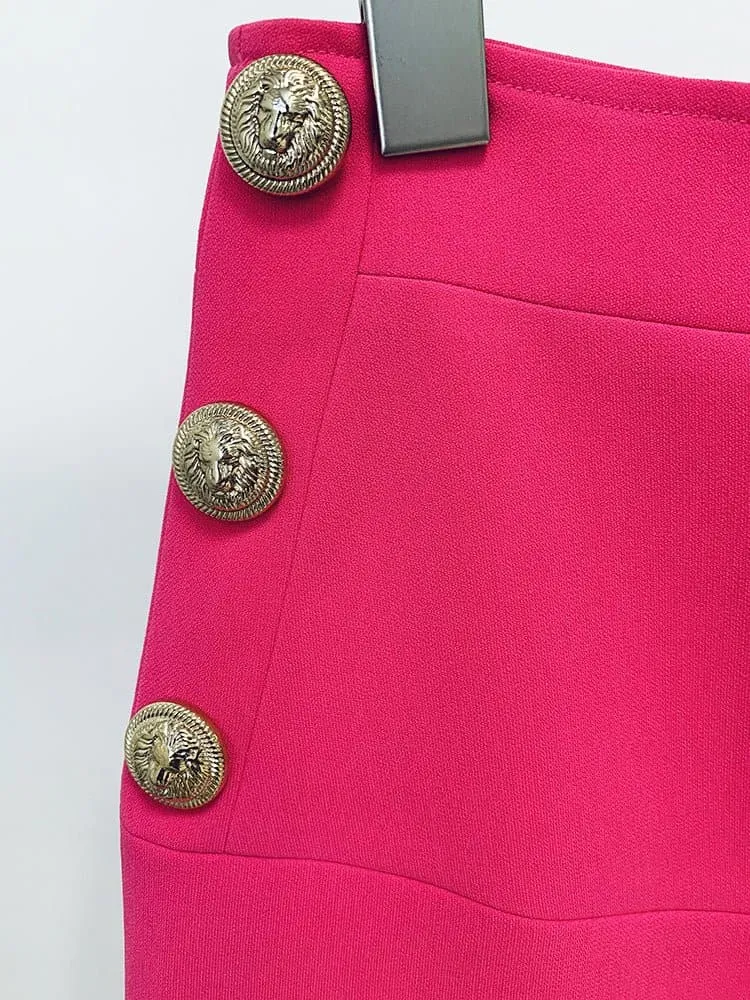 Hot Pink Mini Skirt - Fashionable and Comfortable Women's Pencil Skirt in Above Knee Length