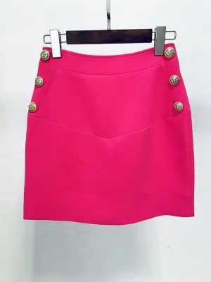 Hot Pink Mini Skirt - Fashionable and Comfortable Women's Pencil Skirt in Above Knee Length