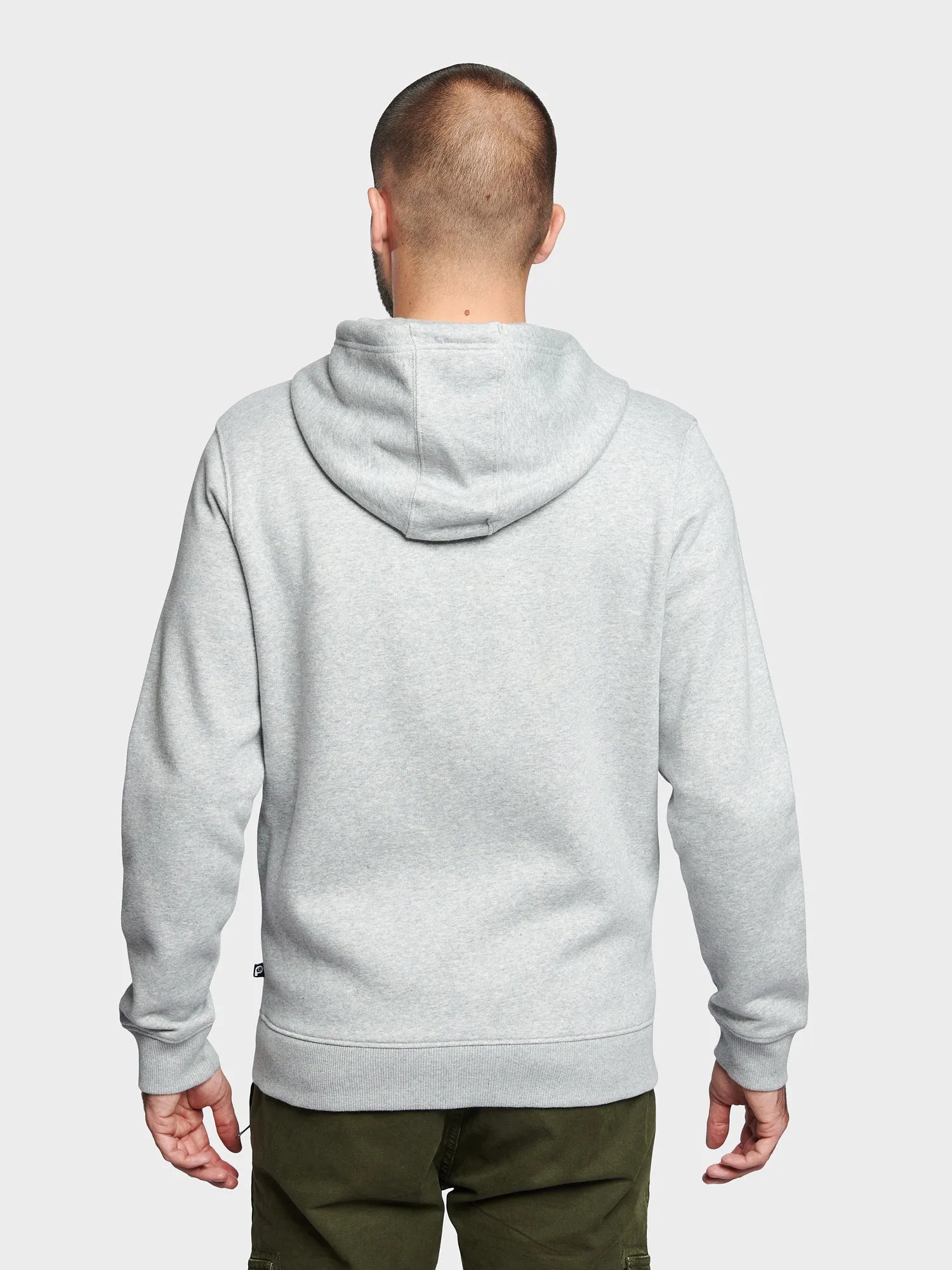 Hudson Script Zip Hoodie in Vintage Grey Heather