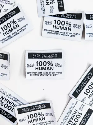 Inside Voices Sewing Labels Singles: 100% Human