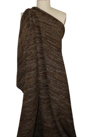 Italian Chunky Sweater Knit - Heathered Brown