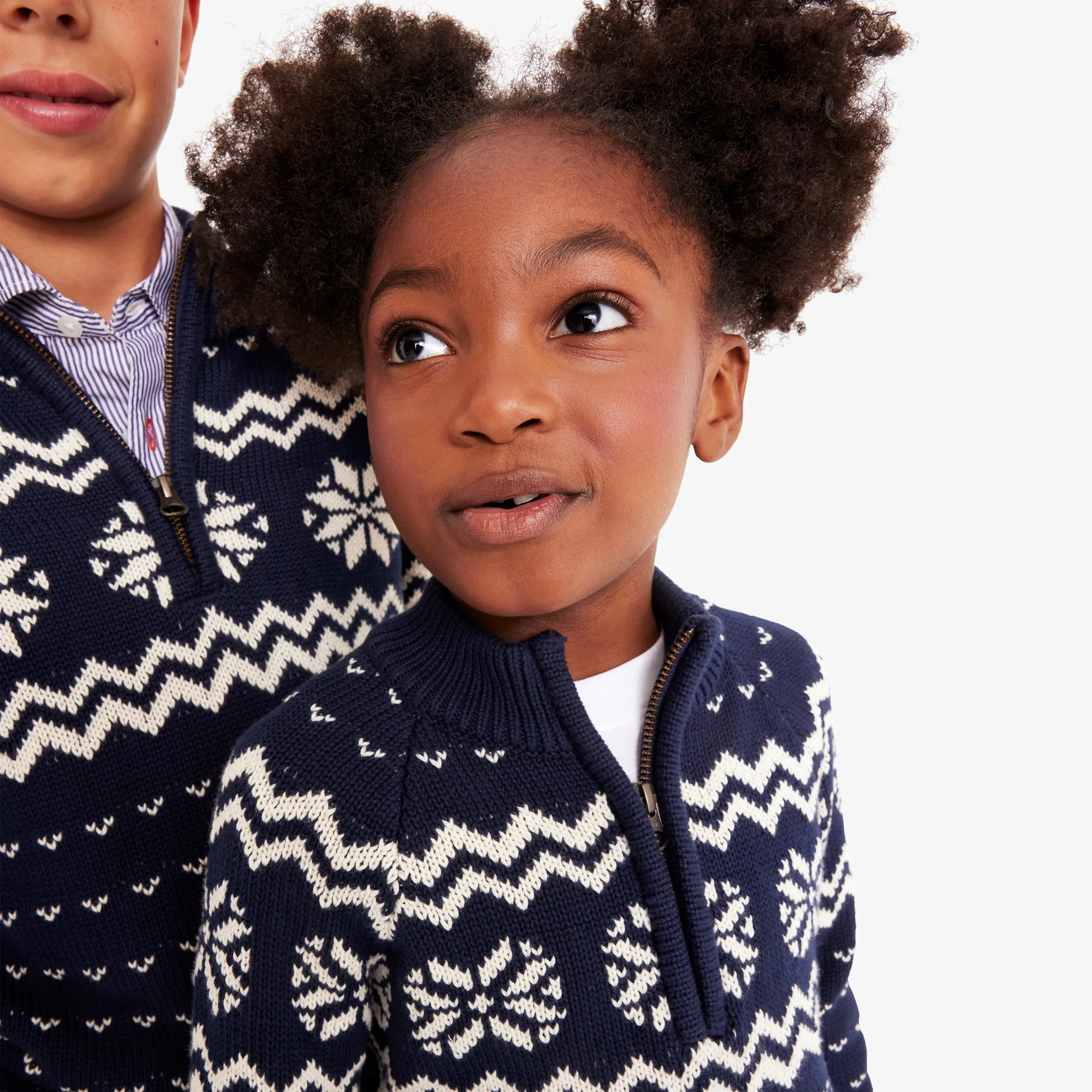 Kids snowflake quarter zip sweater