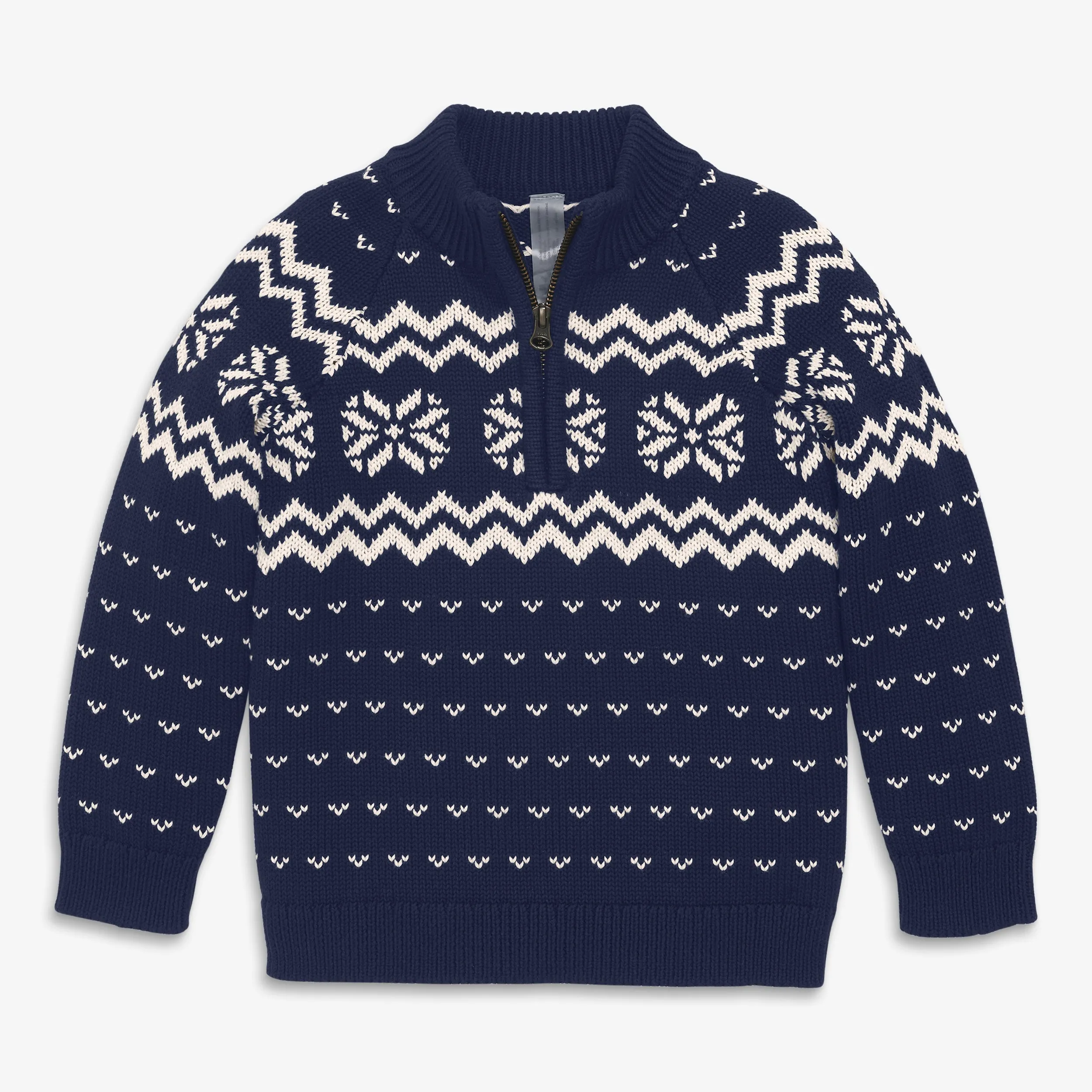 Kids snowflake quarter zip sweater