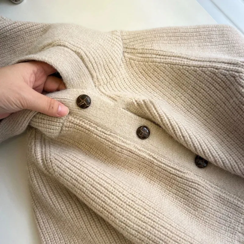 Knitted Hooded Cardigan