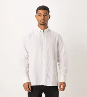 Linen LS Shirt White