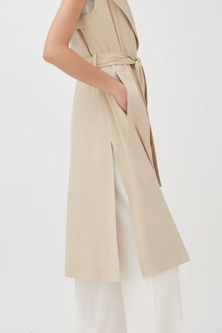 Linen Sleeveless Trench