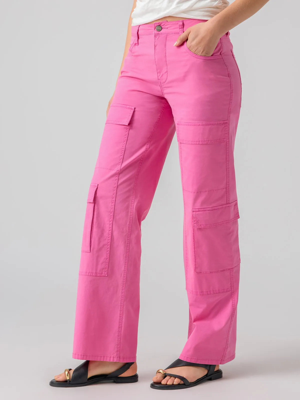 Low Slung Y2K Standard Rise Cargo Pant Wild Pink