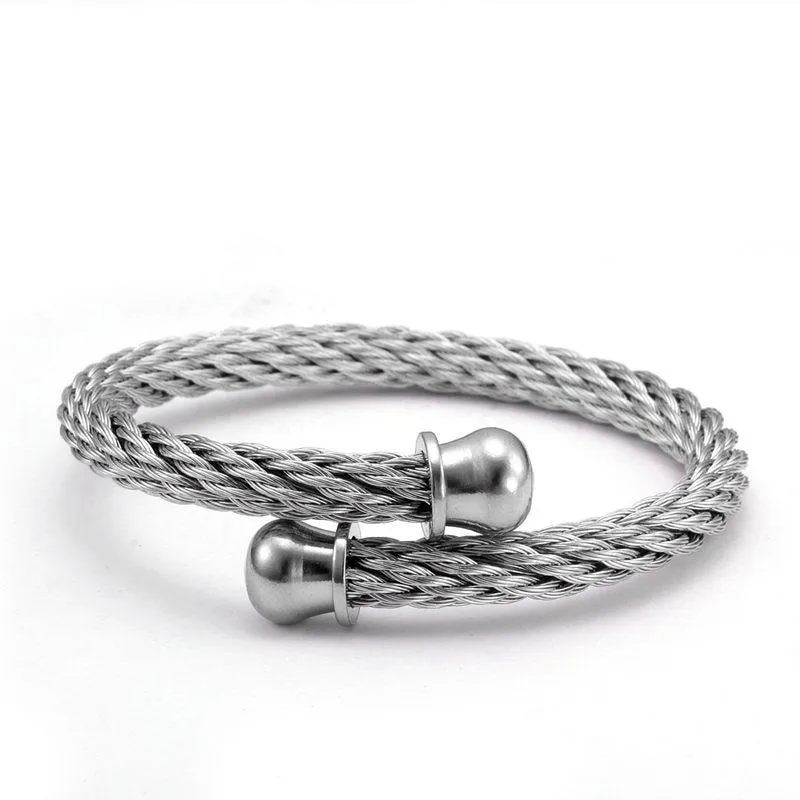 Marcus Minimalist Metal Braided Cuff Bracelet