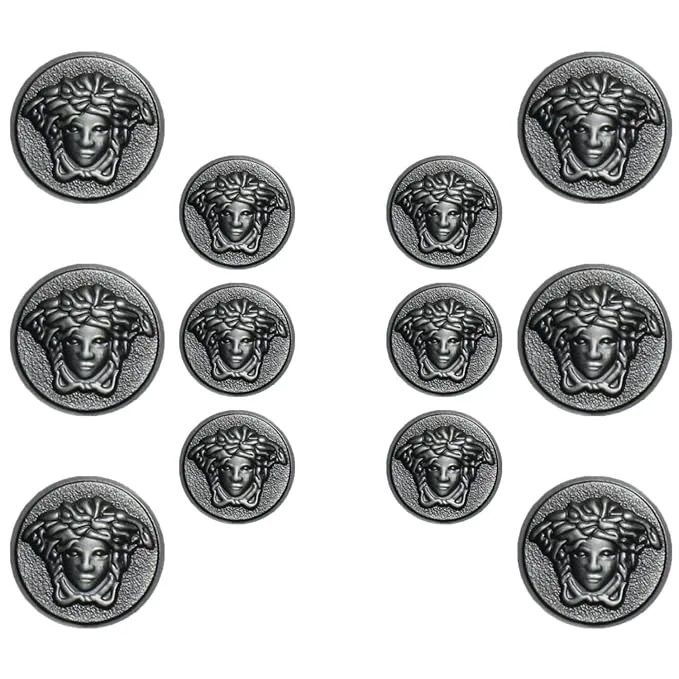 Medusa Metal Shank Buttons(6 Big   6 Small)