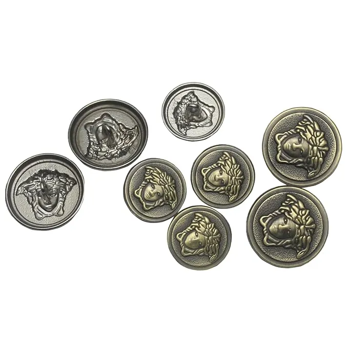 Medusa Metal Shank Buttons(6 Big   6 Small)