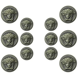 Medusa Metal Shank Buttons(6 Big   6 Small)