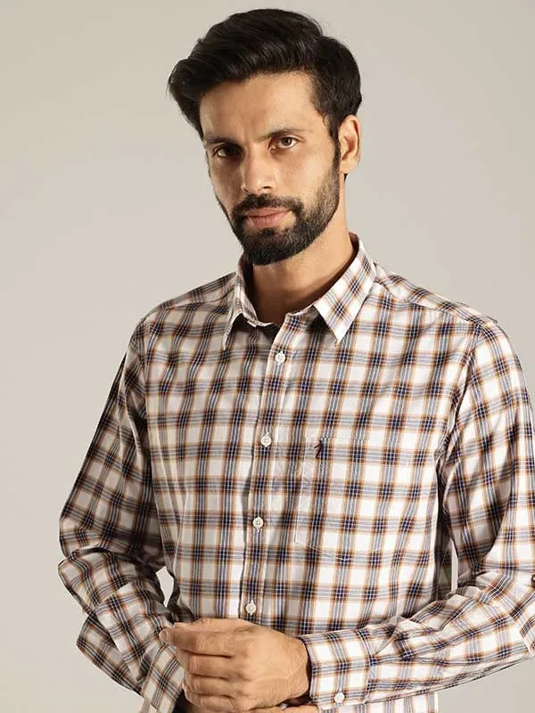 Men Checked Full Sleeve Cotton Blend Shirt