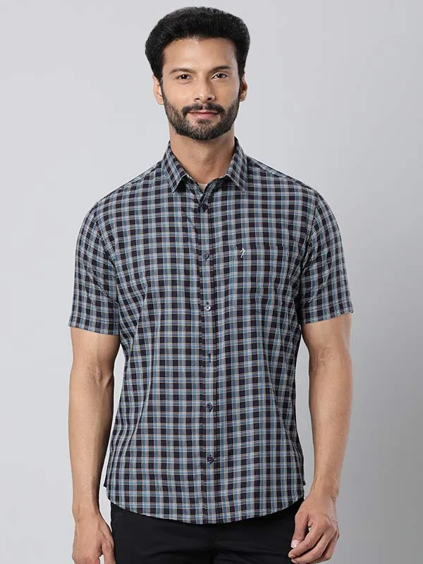 Men Checked Half Sleeve Cotton Shirt