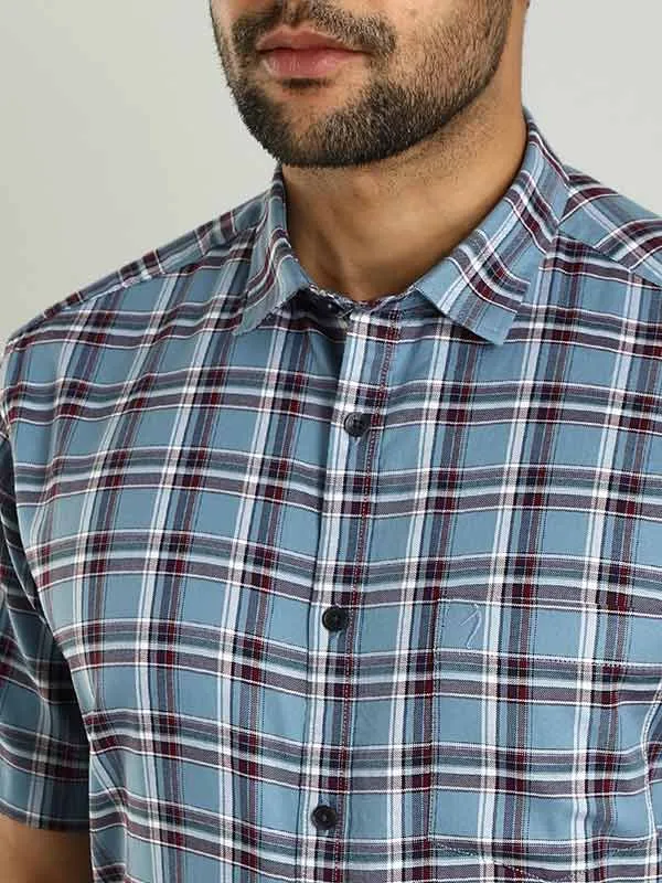 Men Checked Half Sleeve Cotton Shirt