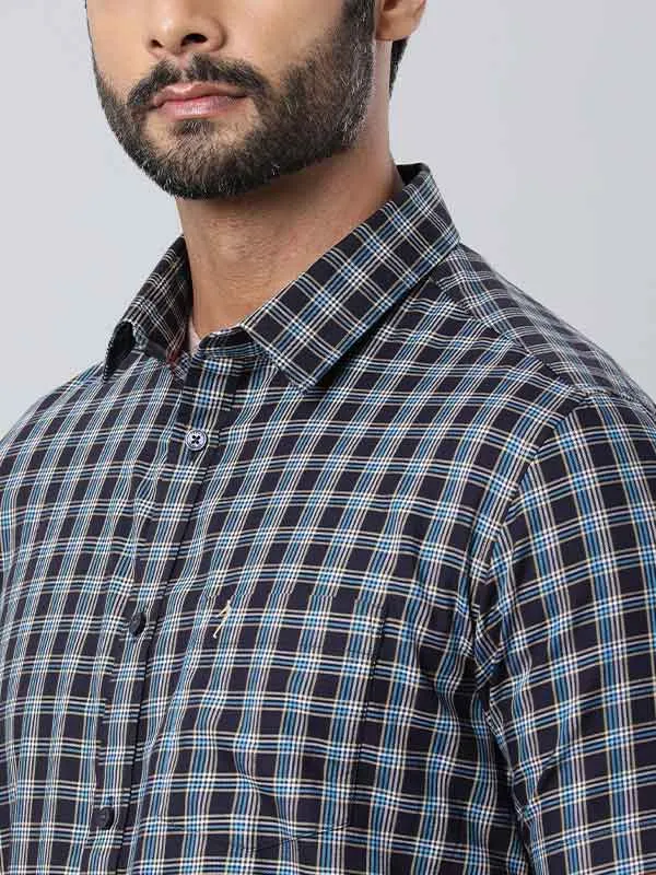 Men Checked Half Sleeve Cotton Shirt