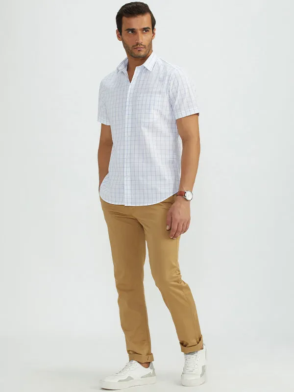 Men Checked Half Sleeve Cotton Shirt