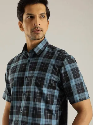 Men Checked Half Sleeve Cotton Shirt