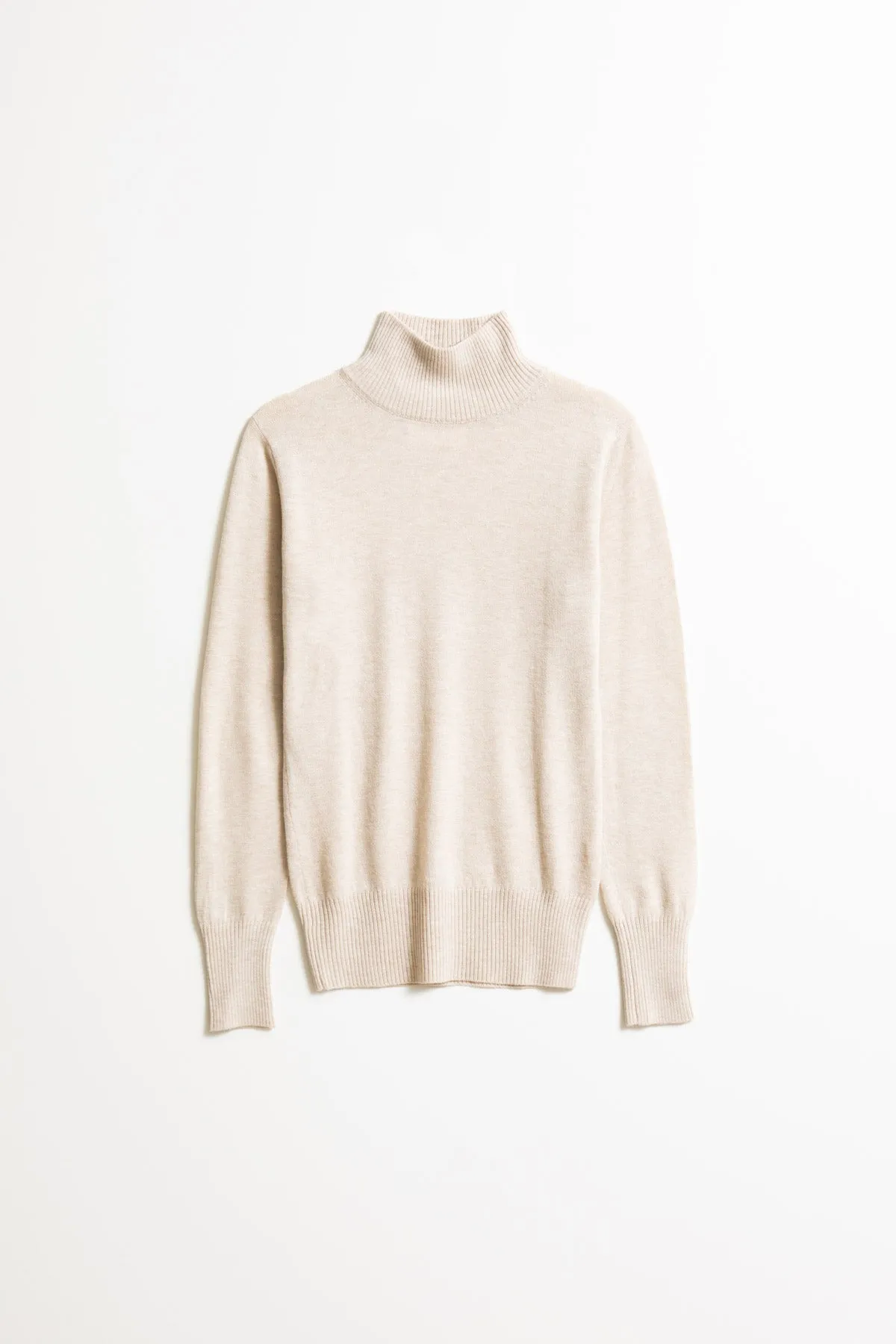 Merino Turtleneck in Almond White