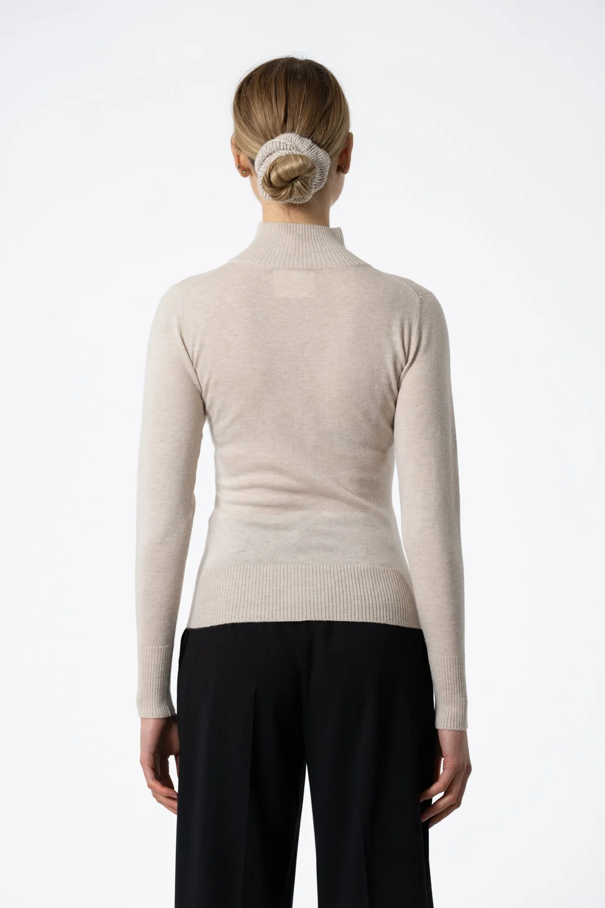 Merino Turtleneck in Almond White