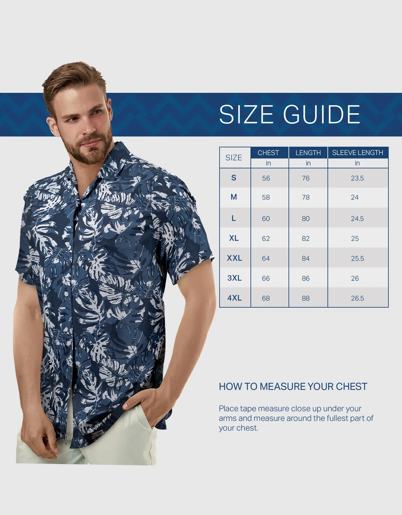 Mio Marino Mens Casual Button-Down Hawaiian Short Sleeve Shirt