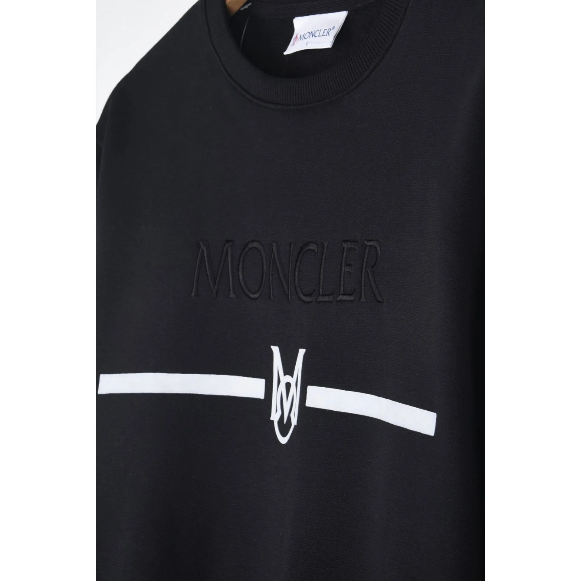 MO - Men 'Black' Moncler Hybrid Logo Fleece Sweatshirt MO662