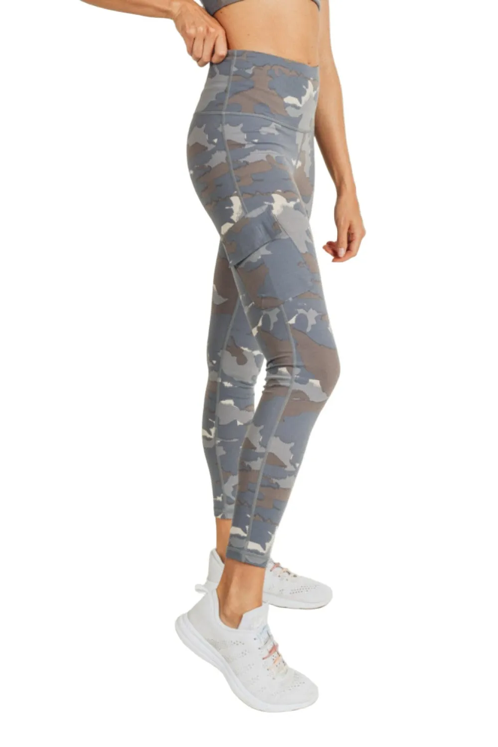 Mono B Blue Tundra Camo Cargo Hybrid High-Waisted Leggings APH2988 and Plus