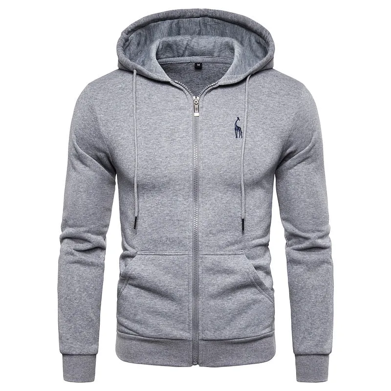 New Autumn/Winter  Men's Cotton Hooded Zippered Sweatshirts