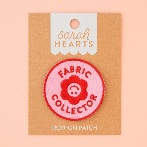 Notion: Sarah Hearts Woven Iron- On Fabric Collector Patch- 1 pack