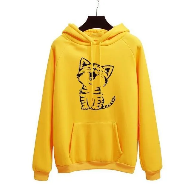 Oh Yes Letter Harajuku Winter Fleece Pullover